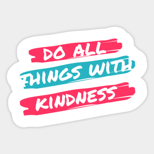 Red and Teal Brushstroke Kindness Typography Sticker